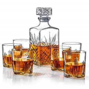 James Scott 7-piece glass decanter & whisky glasses set