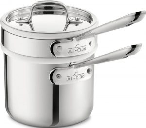 All-Clad 42025 Porcelain Double Boiler with lid