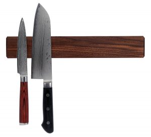 Walnut Magnetic Knife Holder with Multi-Purpose Functionality as Knife Magnet