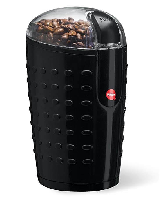 Quiseen One-Touch Electric Coffee Grinder. Grinds Coffee Beans, Spices, Nuts and Grains