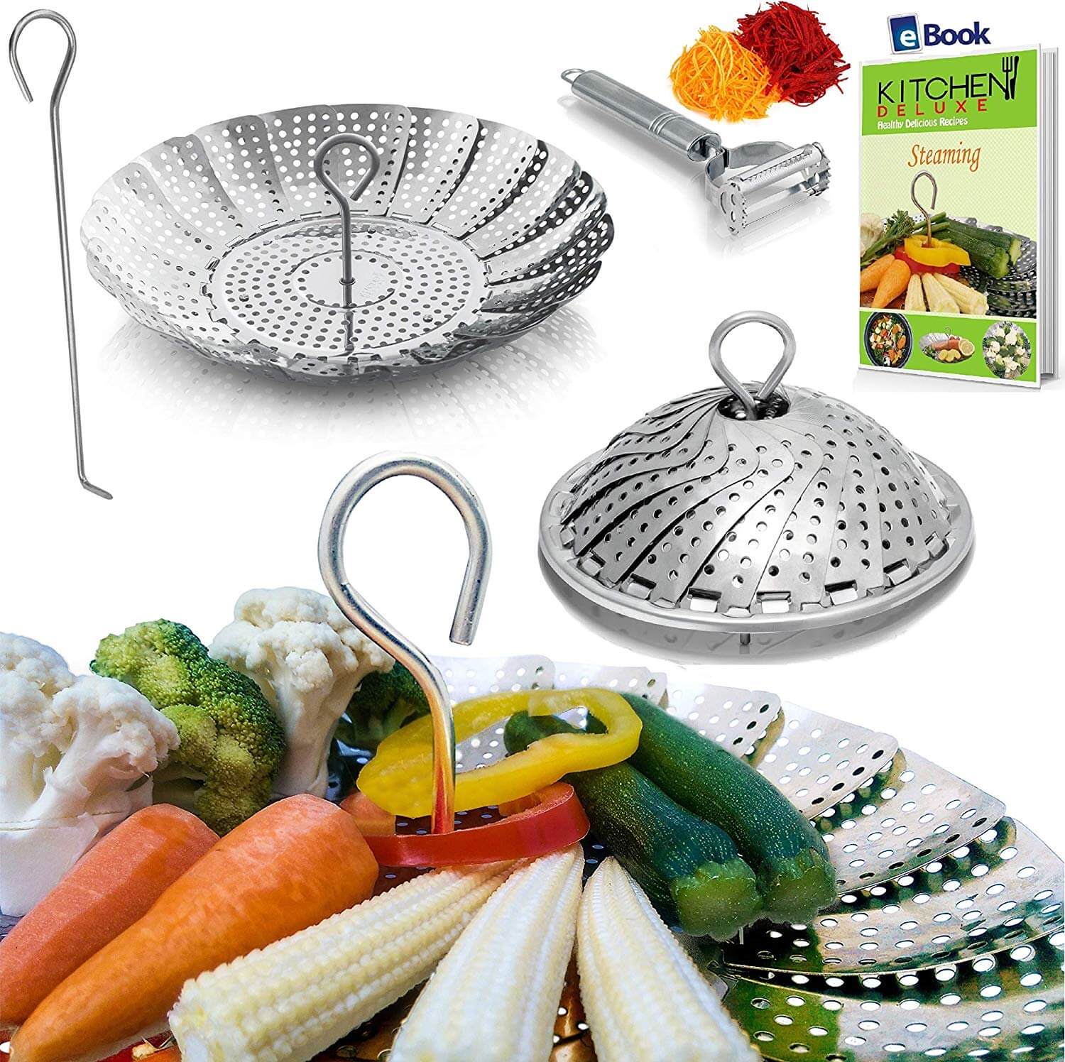 Kitchen Deluxe PREMIUM Vegetable Steamer Basket