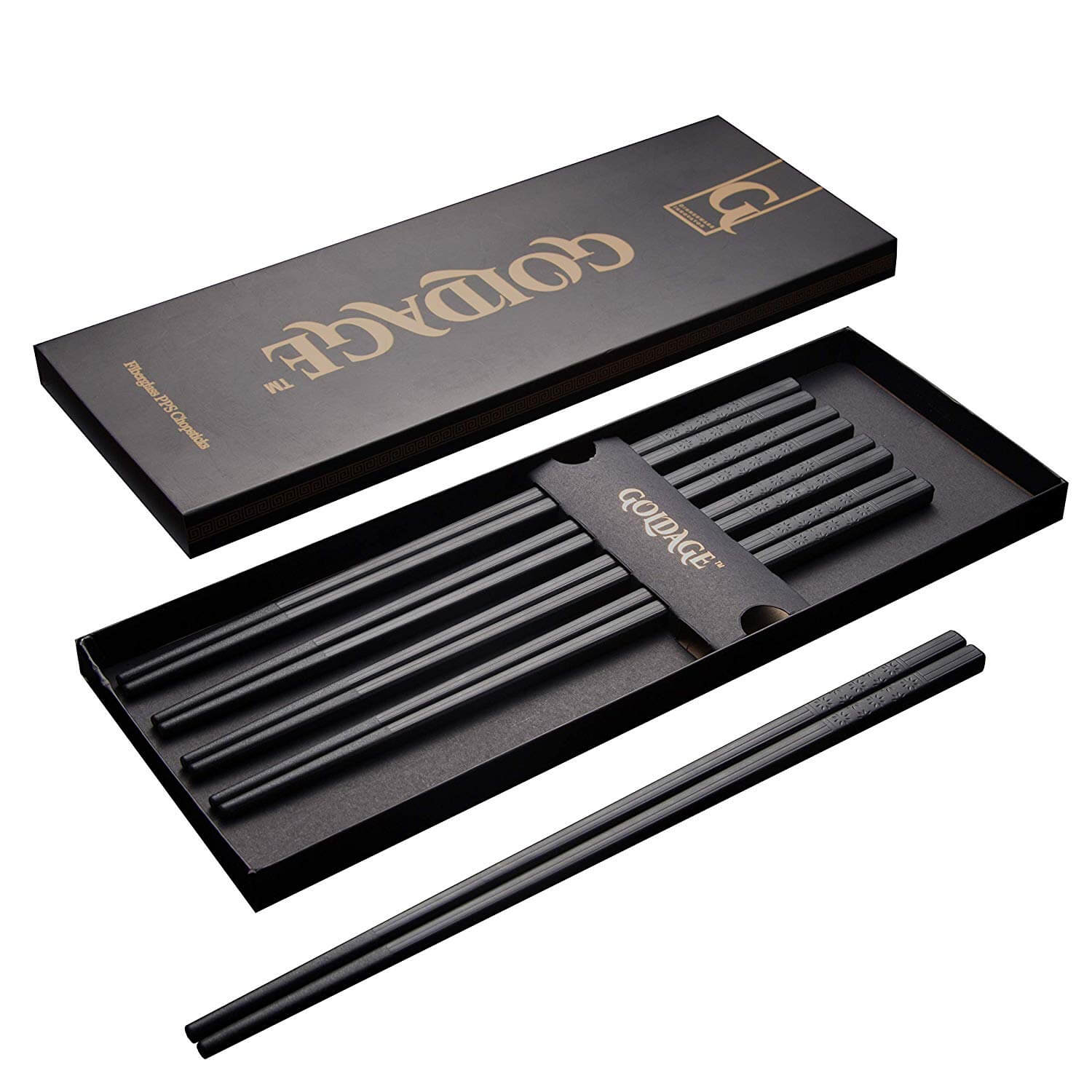 Goldage 5-Pairs Fiberglass Dishwasher-safe Chopsticks