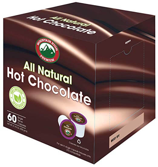 Mountain High All-Natural Hot Chocolate K Cups, Milk Chocolate