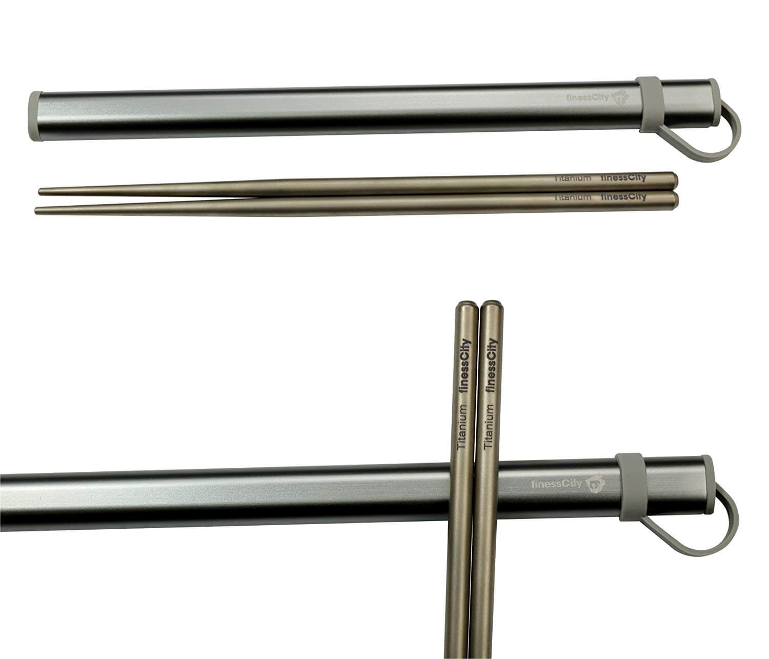 finessCity Titanium Chopsticks with Aluminium Case