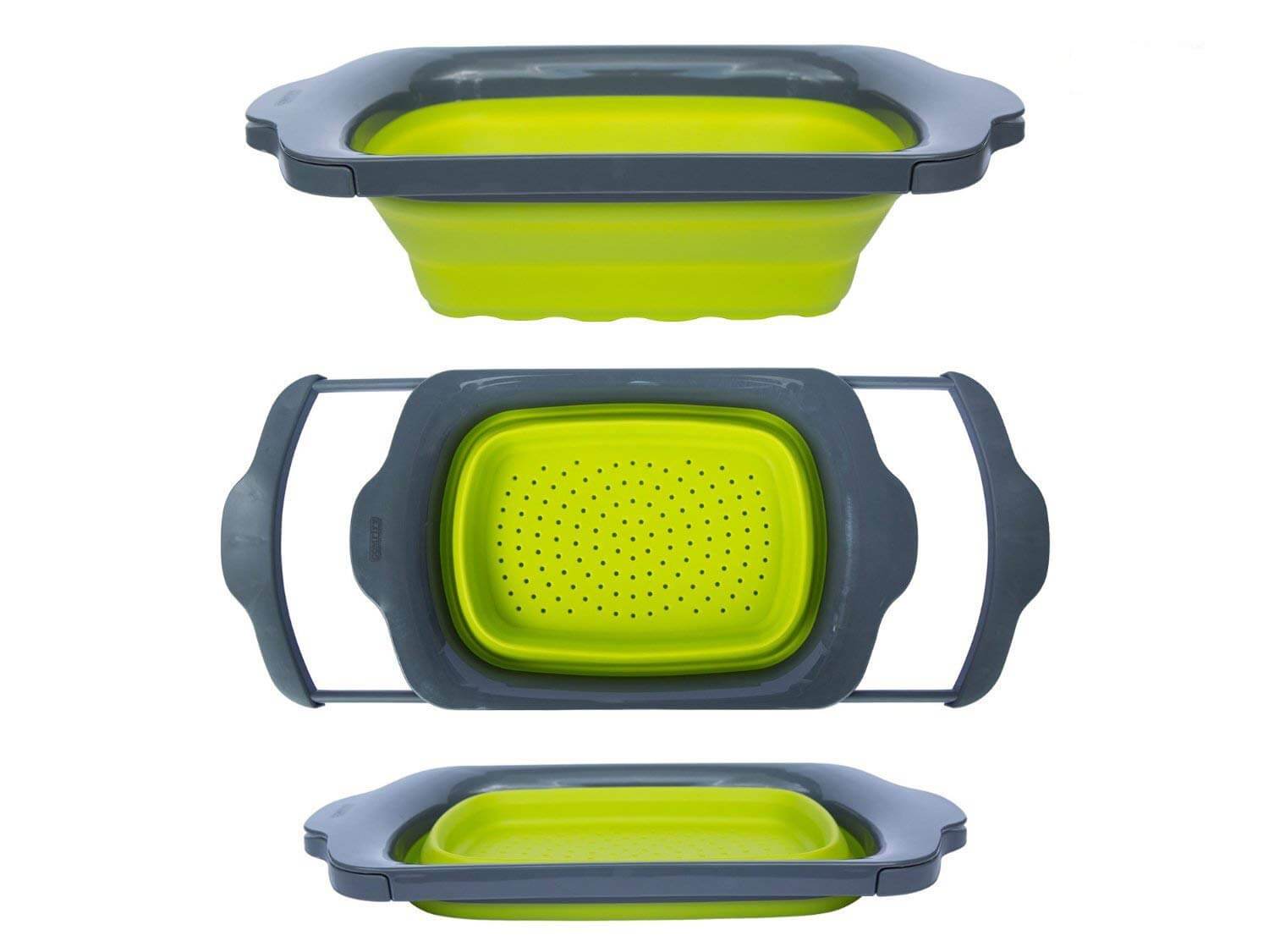 Comfify CM201523 Collapsible-Green & Grey-Over The Sink Colander